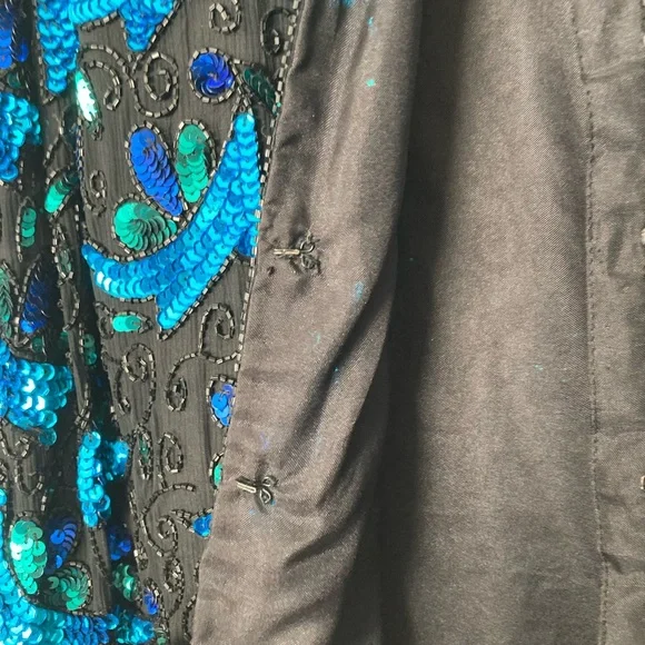 Lawrence Kazan Beaded 100% Silk Jacket - Picture 6 of 6